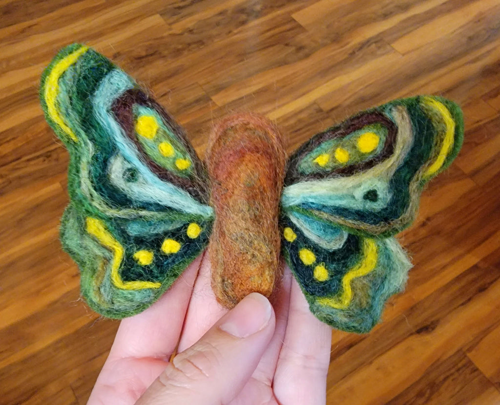 Earth tone needle felted butterfly