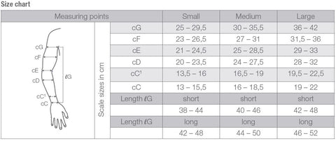 Veno Elegance Size Chart