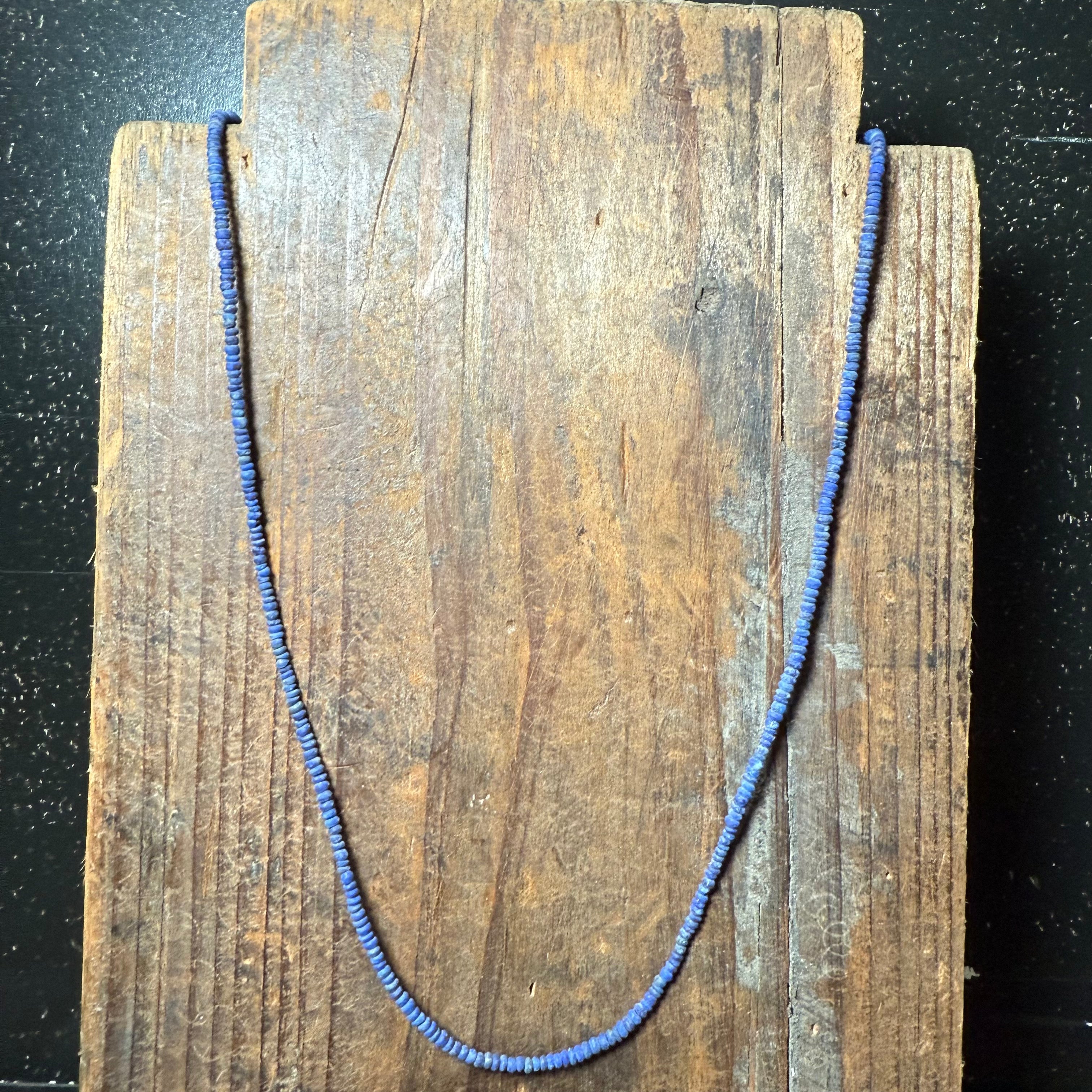 20 inch Full Lapis Sterling Silver Necklace