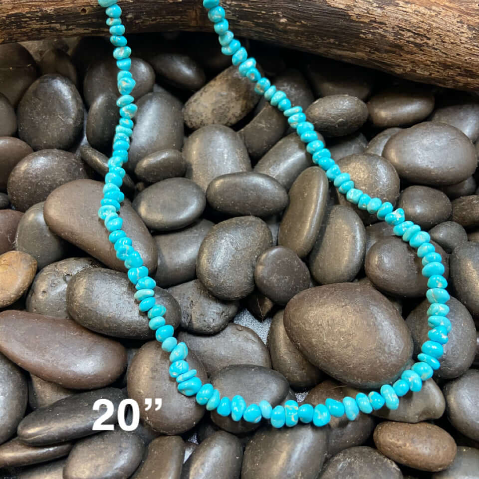 20 inch Turquoise Chip Genuine Necklace