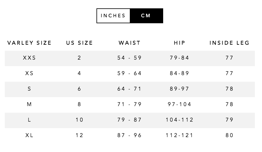 Size Charts – Element Activewear