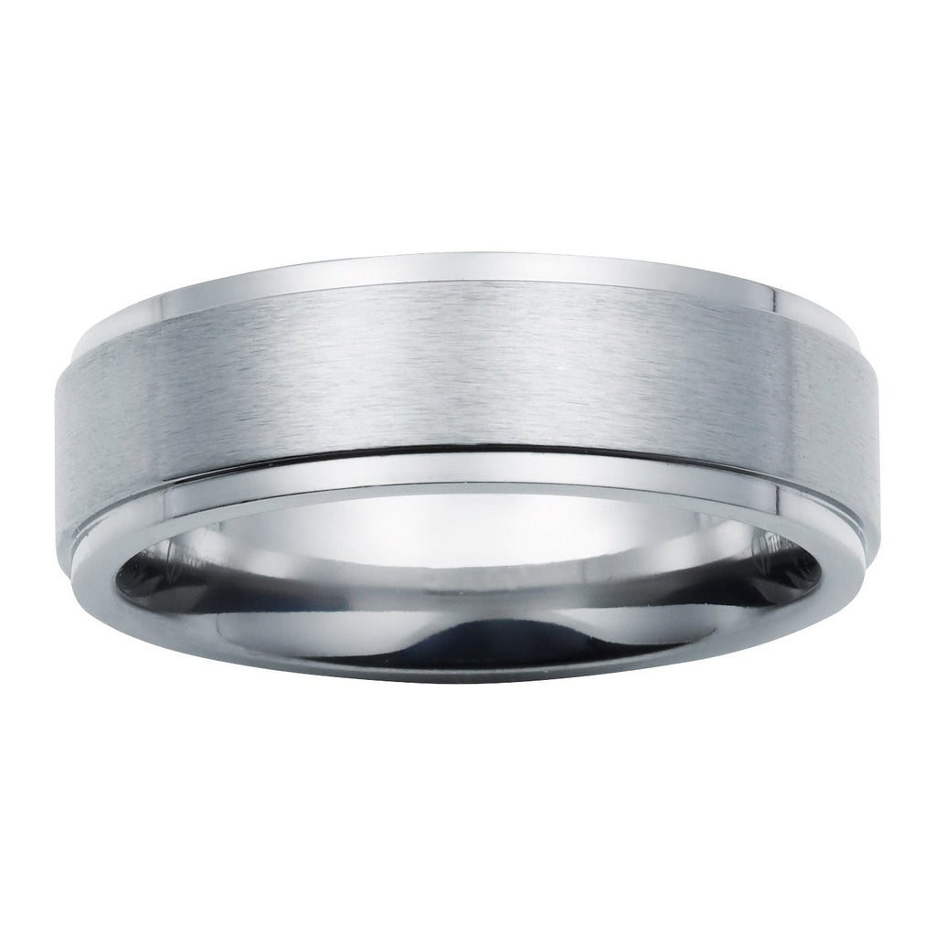 Boston Bay Diamonds Comfort Fit 7mm Titanium Men's Wedding Band Ring ...