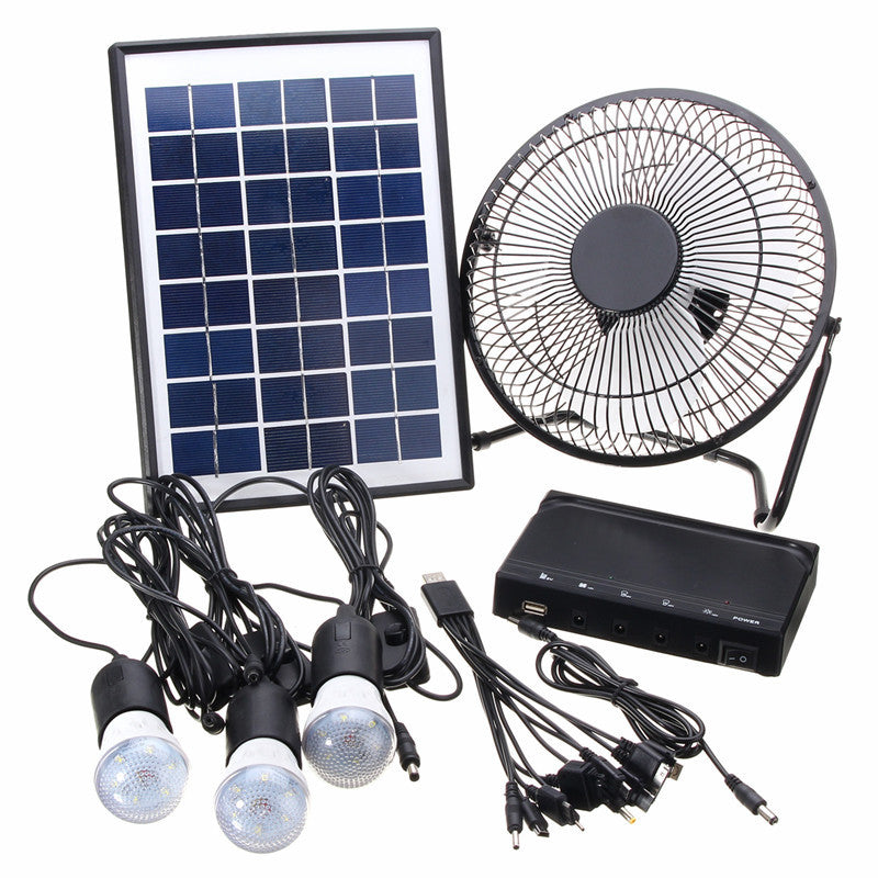 8w Solar Power Lighting System Kits 12v And 5v For Led Bulb Dc Fan And Mobile Phone Charging