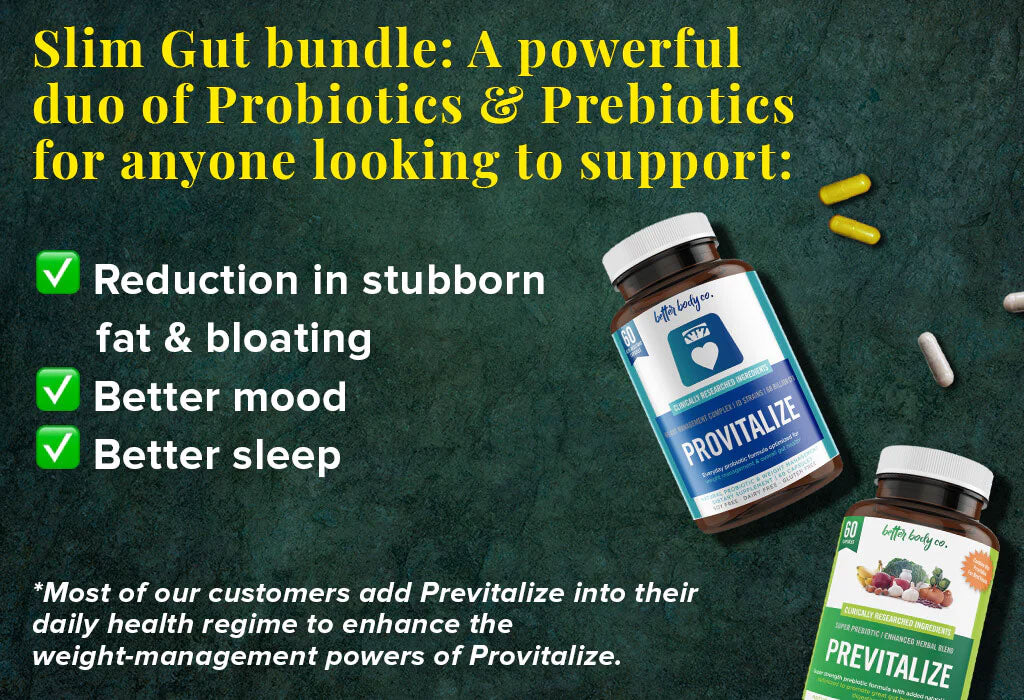 Image - Slim gut Bundle: Powerful duo of probiotics & prebiotics for anyone looking to support reduction in stubborn fat, bloating, better mood, better sleep