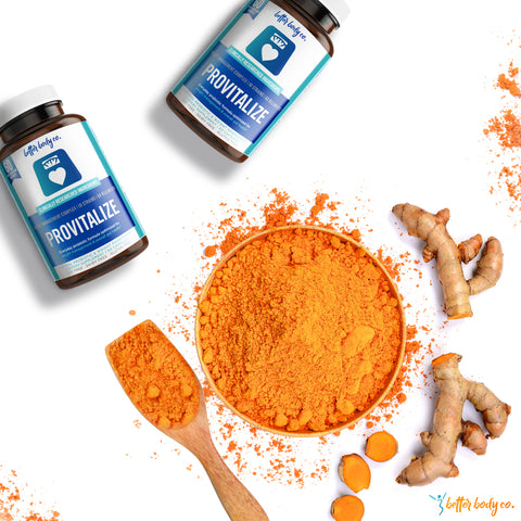 The ingredient in Provitalize that assists with inflammation, which in turn reduces hot flashes and night sweats is turmeric
