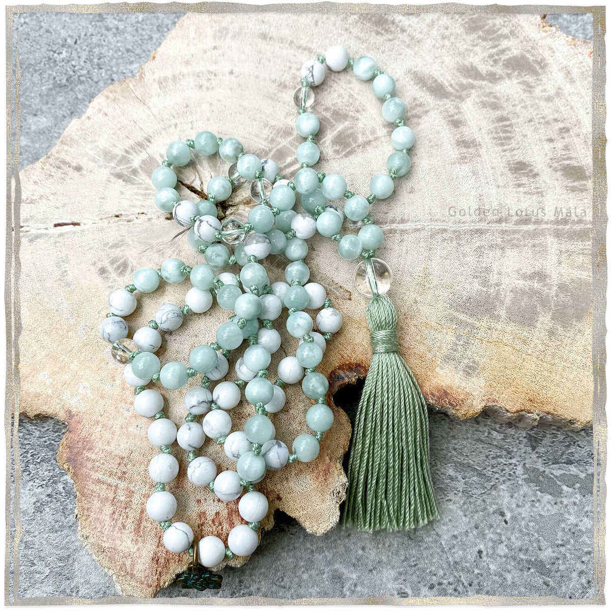 Find Calmness with White Howlite 108 Mala Beads for Meditation