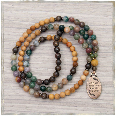 Mala Beads, 108 Prayer Beads, Gemstone & Wood Mala Necklaces - Golden ...