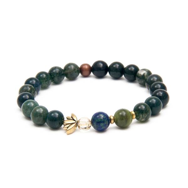 Green Mala Necklaces & Bracelets - Golden Lotus Mala