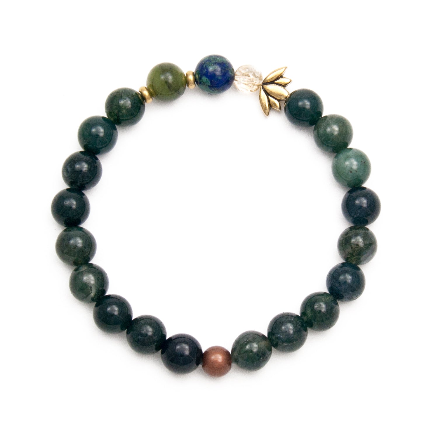 Green Mala Necklaces & Bracelets - Golden Lotus Mala