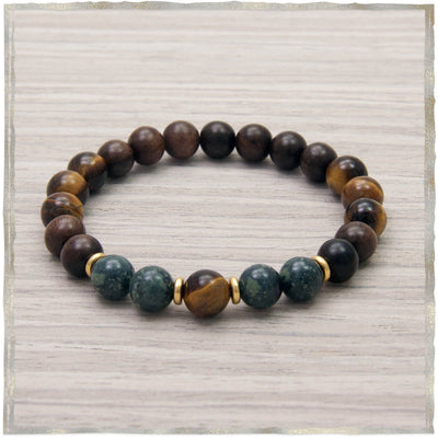 Gemstone Mala Bracelets - Handmade in the USA - Golden Lotus Mala