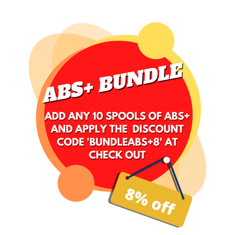 Add any 10 spools of eSun abs+ and apply the  discount code 'Bundleabs+8' at check out