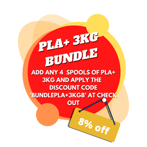 Add any 4  spools of PLA+ 3kg and apply the  discount code 'BundlePLA+3kg8' at check out