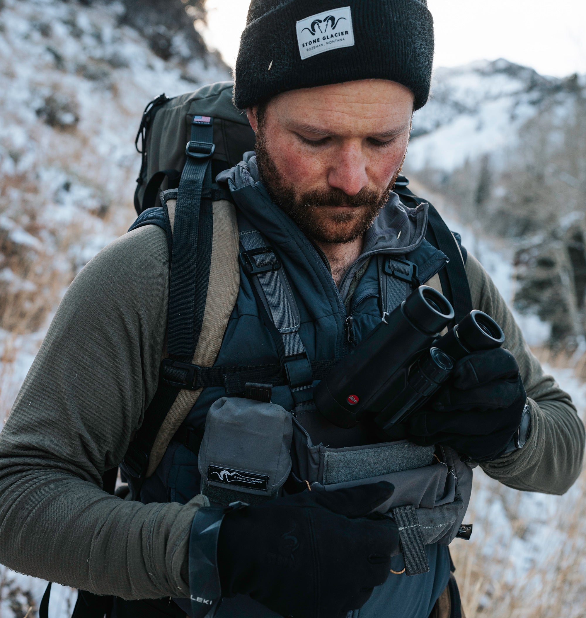 Sentinel hunting and long-range shooting bino harness binocular harness