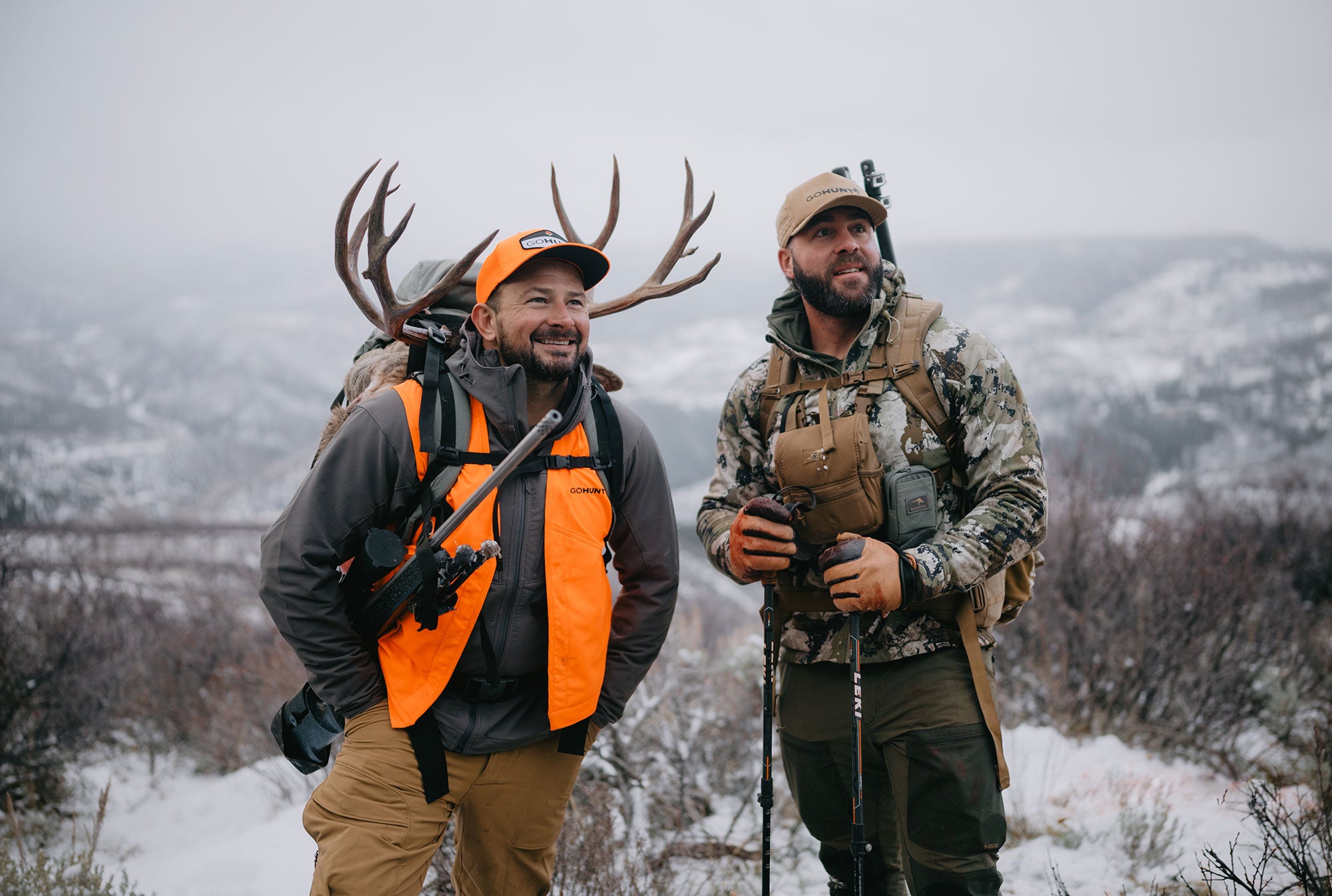 GOHUNT President Chris Porter and Founder Lorenzo Sartini on a Colorado mule deer hunt. Photo by Luke Dusenbury.