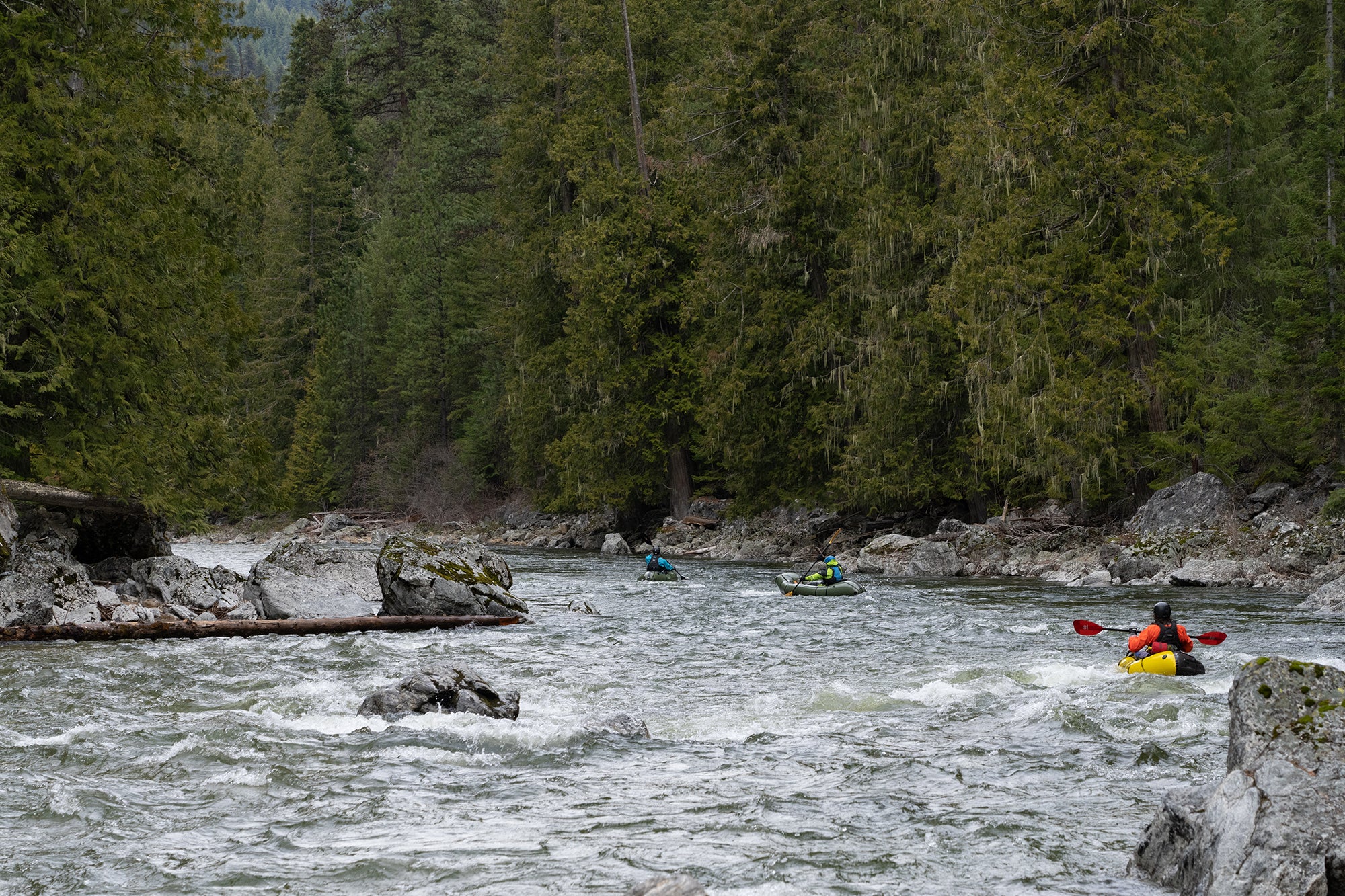 Paddlers on river