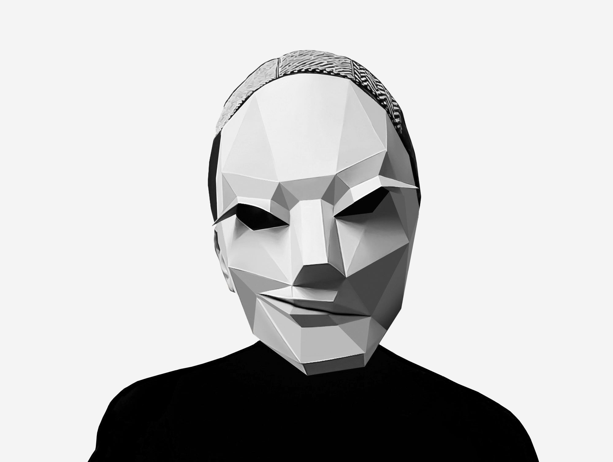 DIVA HALF MASK - GRINNING HUMAN HALF MASK DIY Paper Mask Template ...