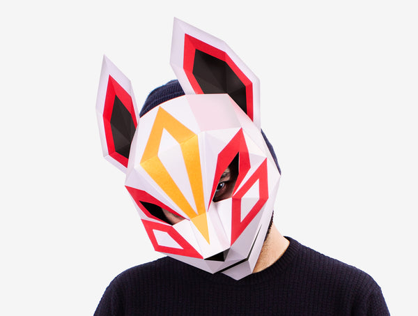 KITSUNE MASK JAPANESE FOX MASK DIY Paper Mask Template – Lapa Studios
