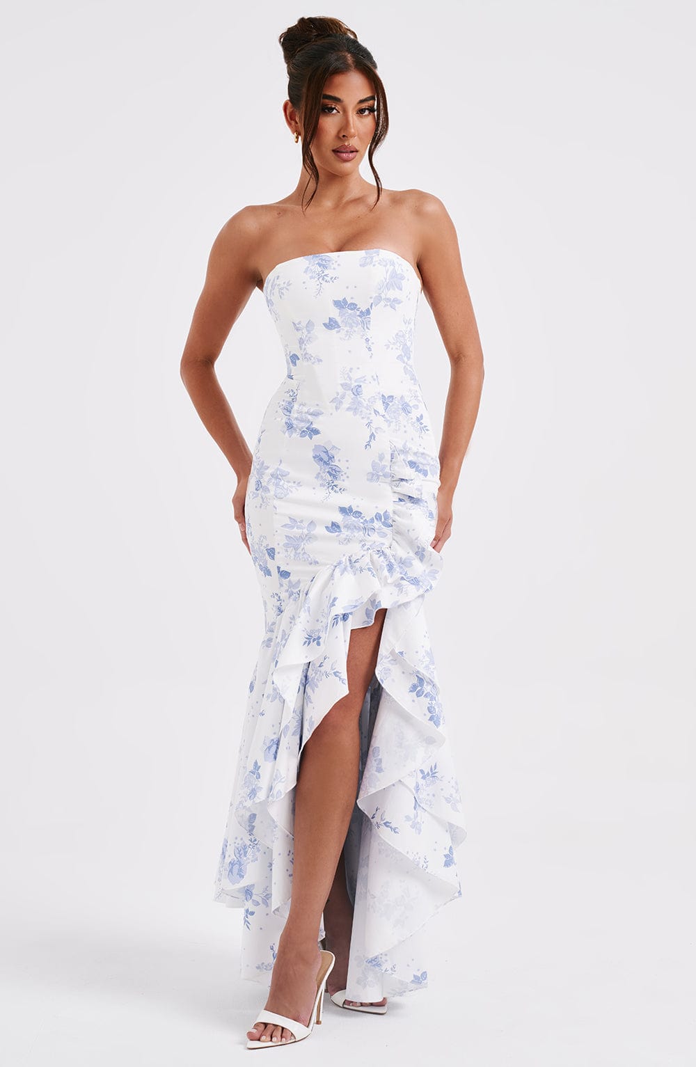 Shop Formal Dress - Angelina Maxi Dress - Blue Floral Print featured image