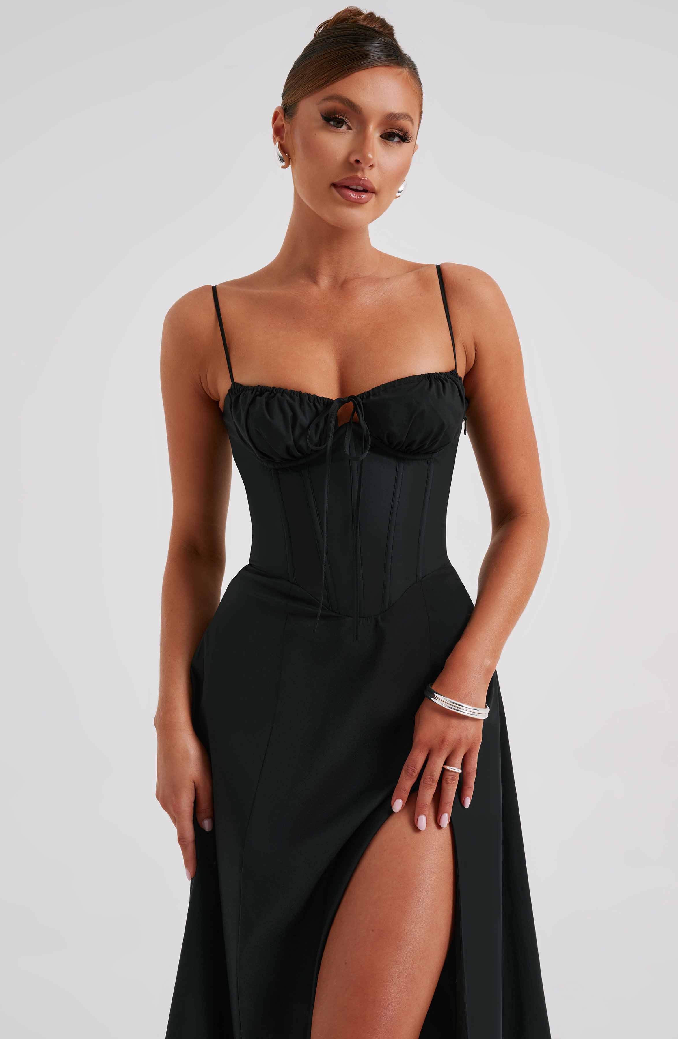 Shop Formal Dress - Deanna Midi Dress - Black featured image