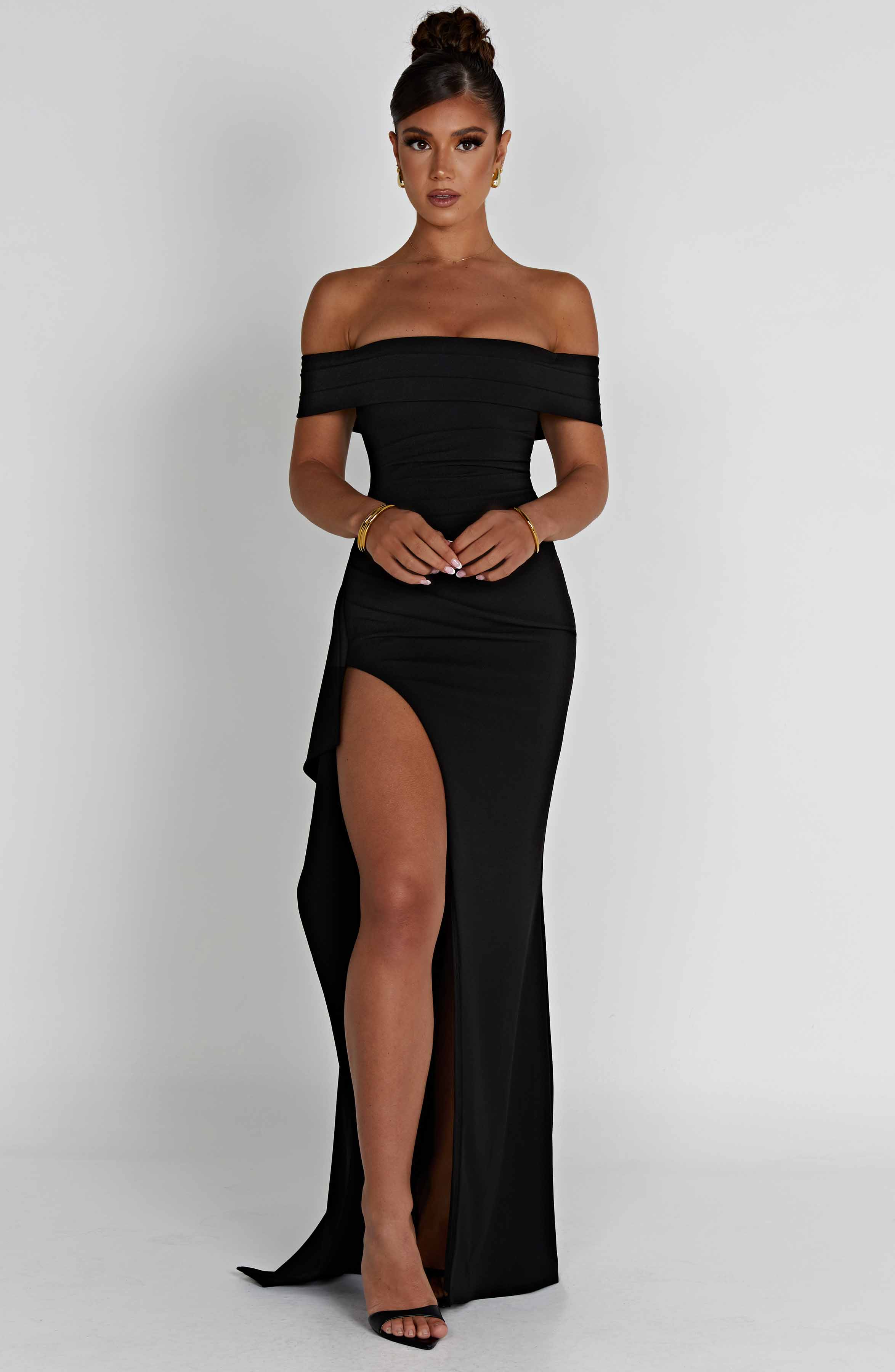 Shop Formal Dress Black - Dress Maxi Joyce
