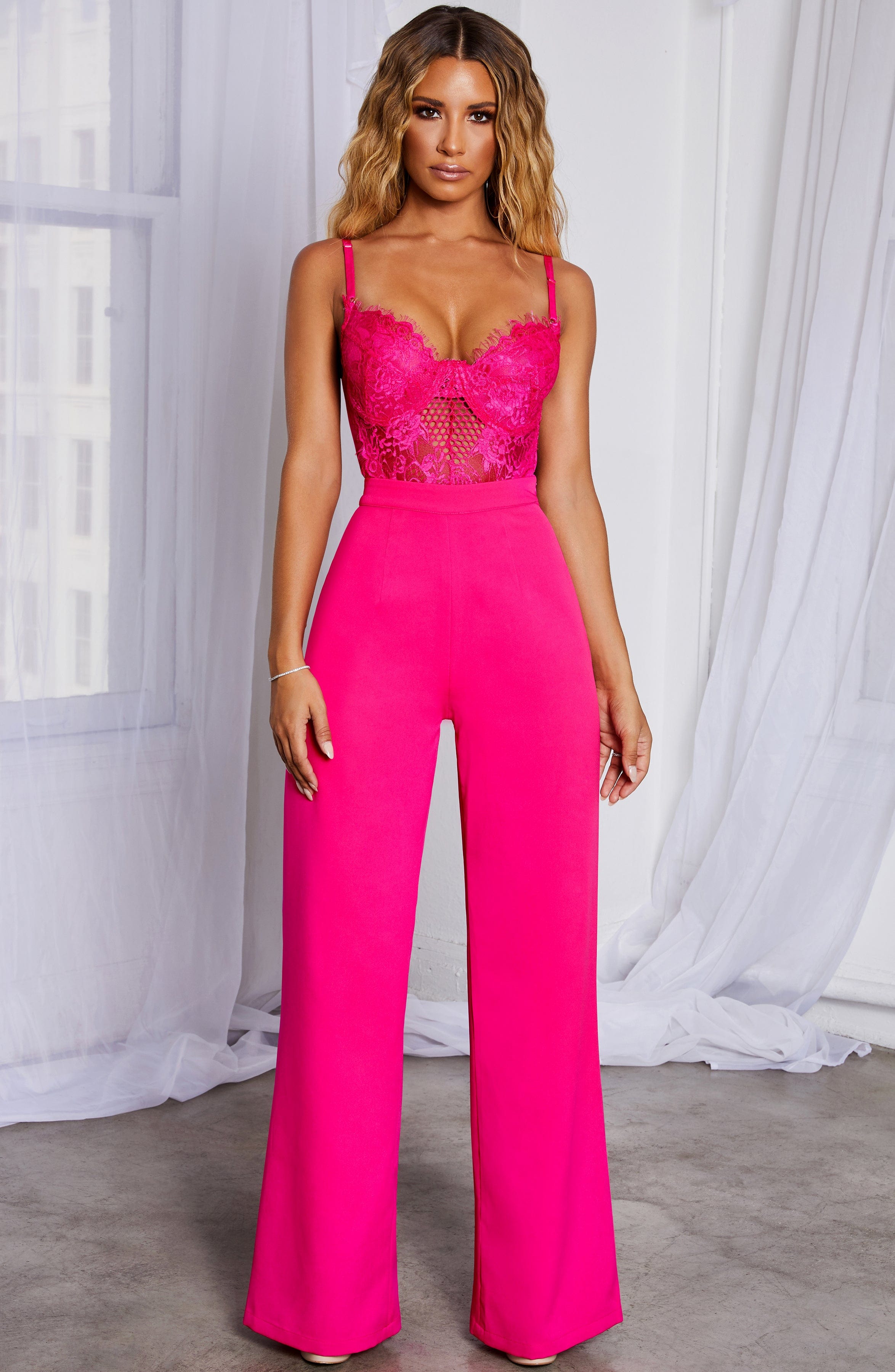 hot pink bodysuit