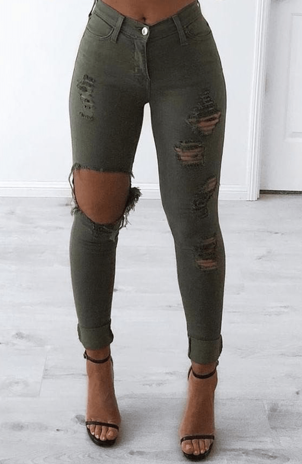 Leah Jeans - Khaki – Babyboo Fashion