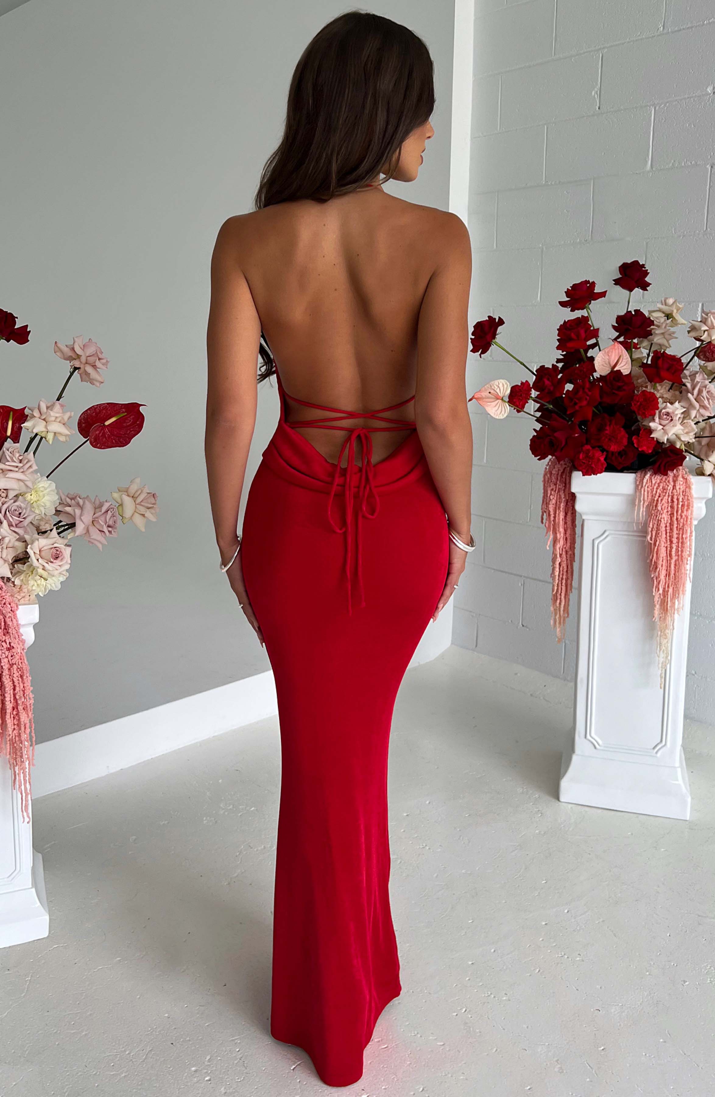 Shop Formal Dress Red - Dress Maxi Talisa