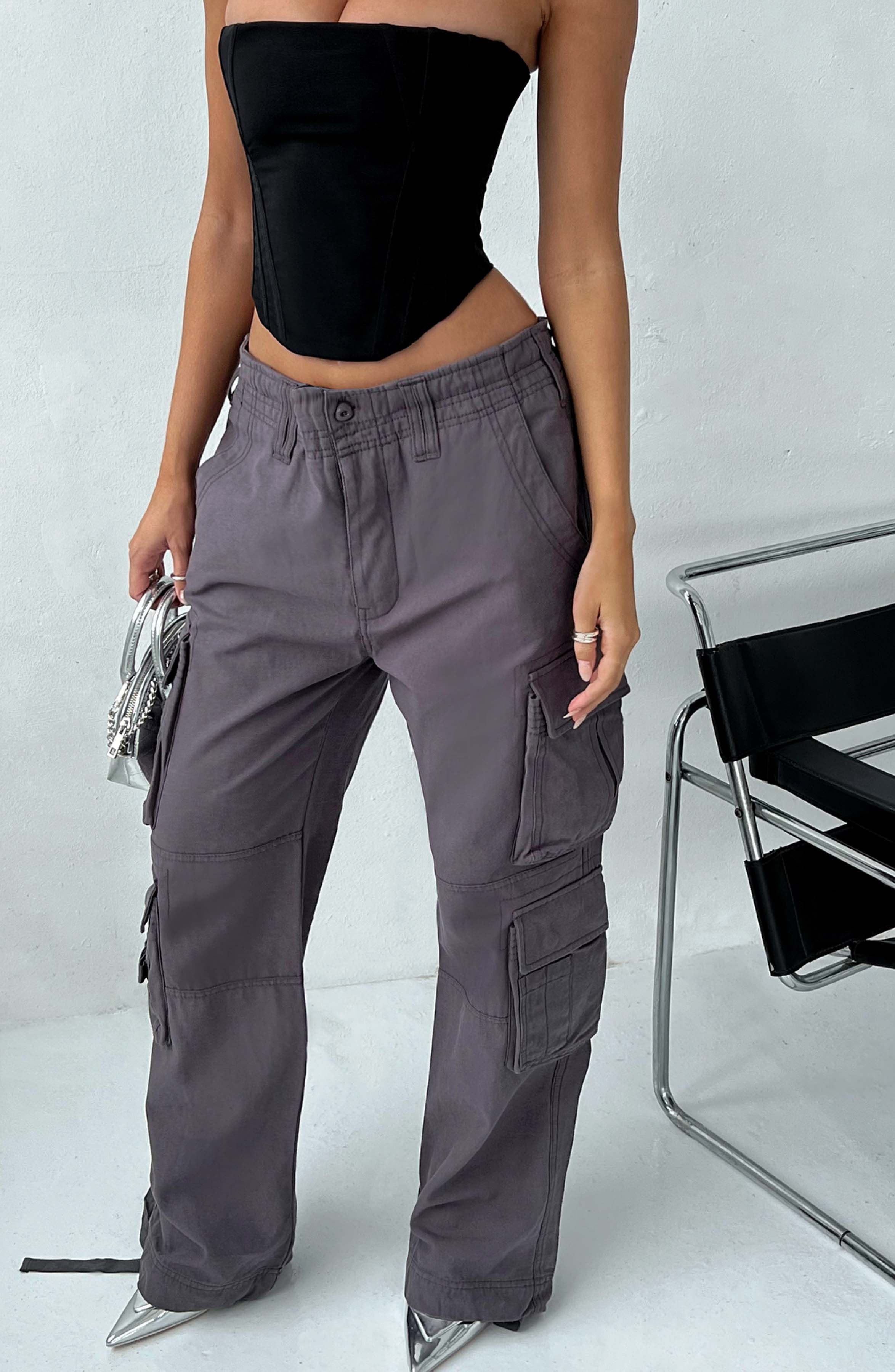 Oh Baby By Motherhood Solid Gray Tan Cargo Pants Size M (Maternity) - 56%  off