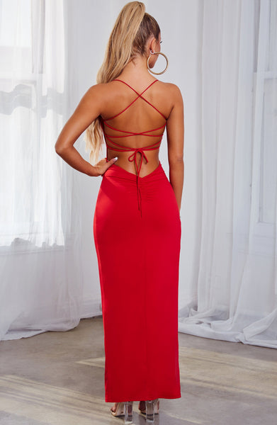 Victoria Maxi Dress - Red – Babyboo Fashion