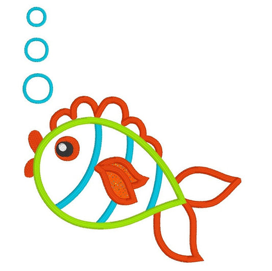 Cute Little Fish Machine Embroidery Design  Rosieday Embroidery –  RosiedayEmbroidery