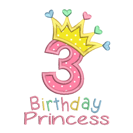 3rd Birthday Applique Machine Embroidery Design Rosieday Embroidery Rosiedayembroidery