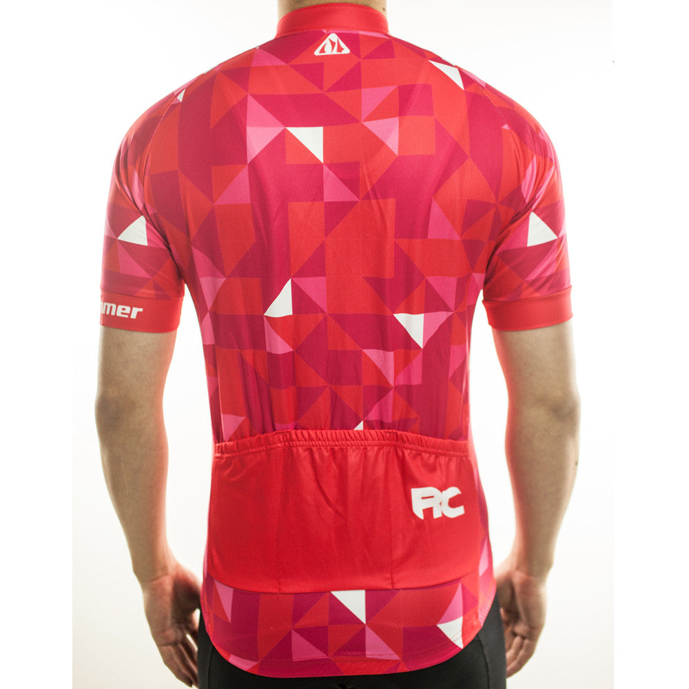 red cycling jersey