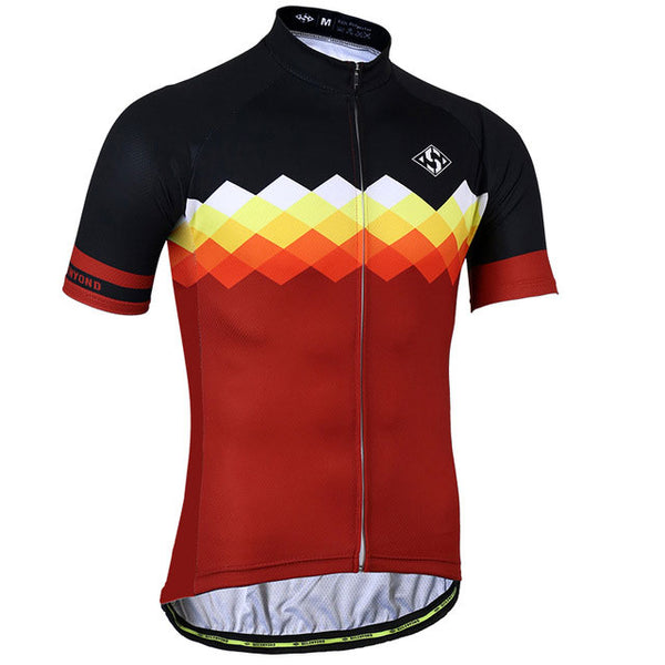 Geometric Cycling Jersey - Red Black Cycling Jersey Online – Vogue Cycling