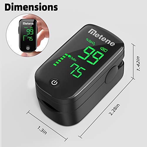 Metene Pulse Oximeter Fingertip, Blood Oxygen Saturation Monitor with