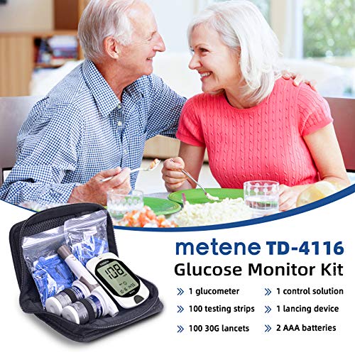 Metene TD-4116 Blood Glucose Monitor Kit with Strips and lancets