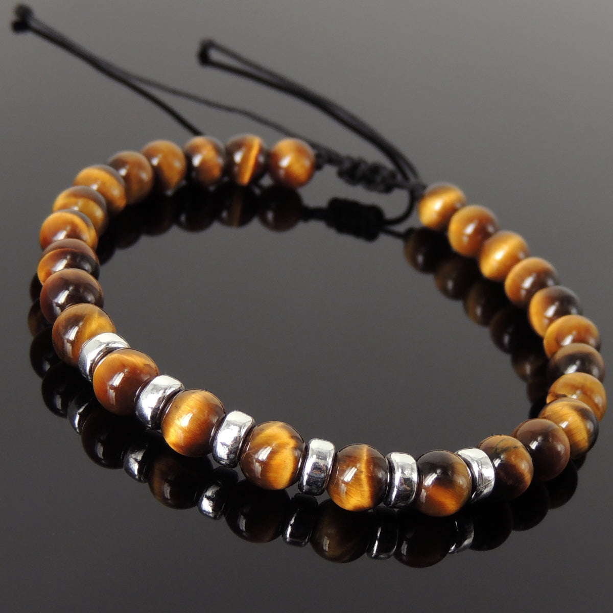 Handmade Asian Zodiac Dragon Bracelet Brown Tiger Eye Sterling Silver -  GEM+SILVER