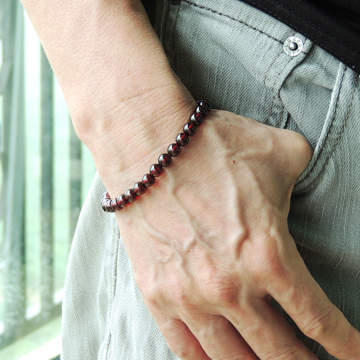 Men's Garnet Bracelets – Purple Girl Designs