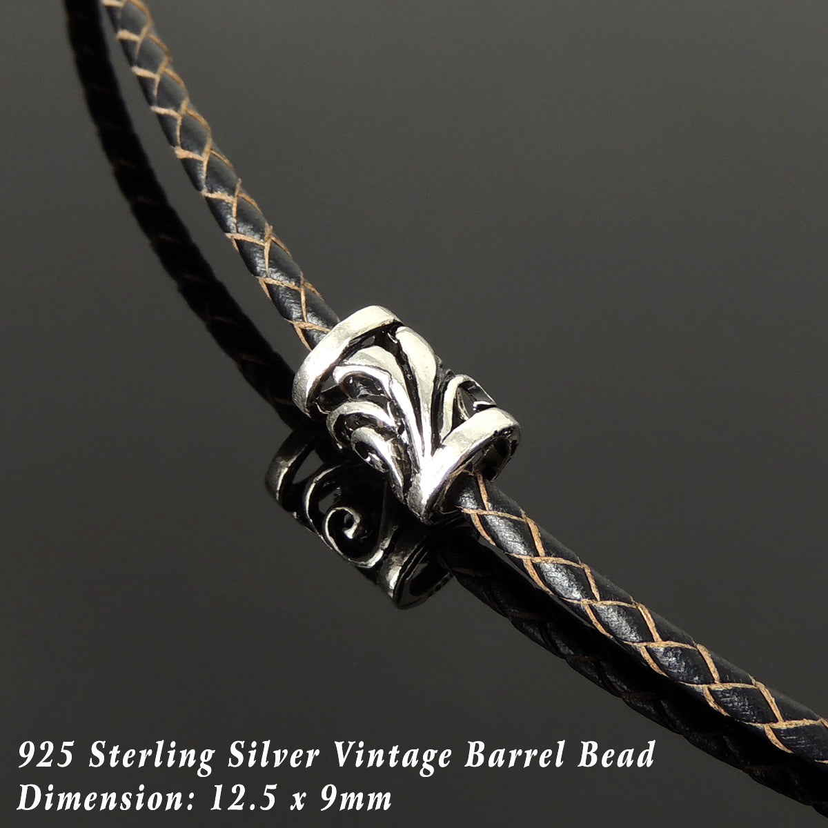 Vintage handmade Sterling Silver Chain & Bead Bracelet