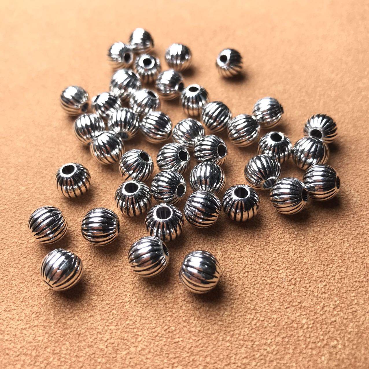 1-4pcs Sterling Silver Beadssliver Bead Spacergear Beadbulk 