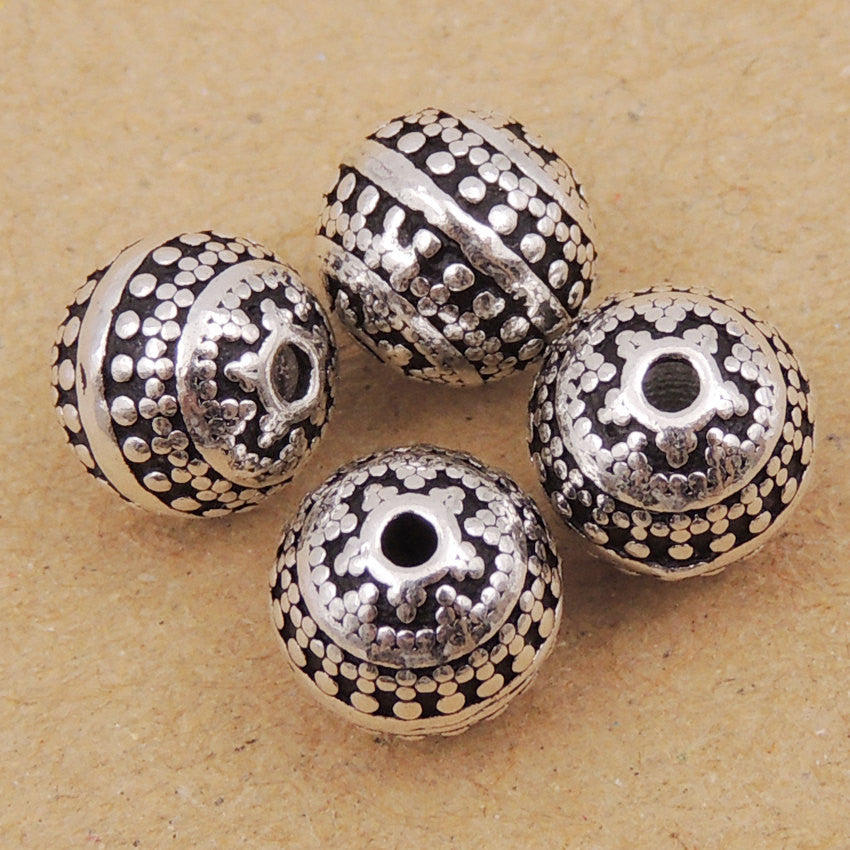 20Set Tibetan Buddhism Guru Bead Sets T-Drilled Antique Silver Color 3-Hole  Round Beads Buddha