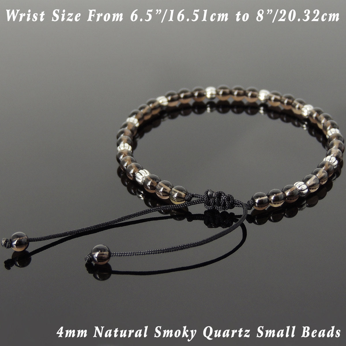 Smoky Quartz 8mm Hemp Wish Bracelet Reiki-charged Wish Bracelet Gemstone  Healing Bracelet Custom Hemp Bracelet Custom Bracelet 