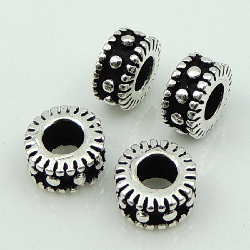 Genuine Sterling Silver Wheel Spacer Beads for Jewelry Making - GEM+SILVER