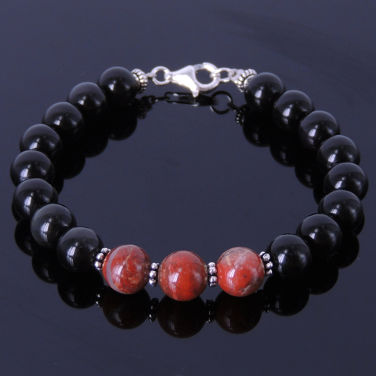 red jasper and black obsidian