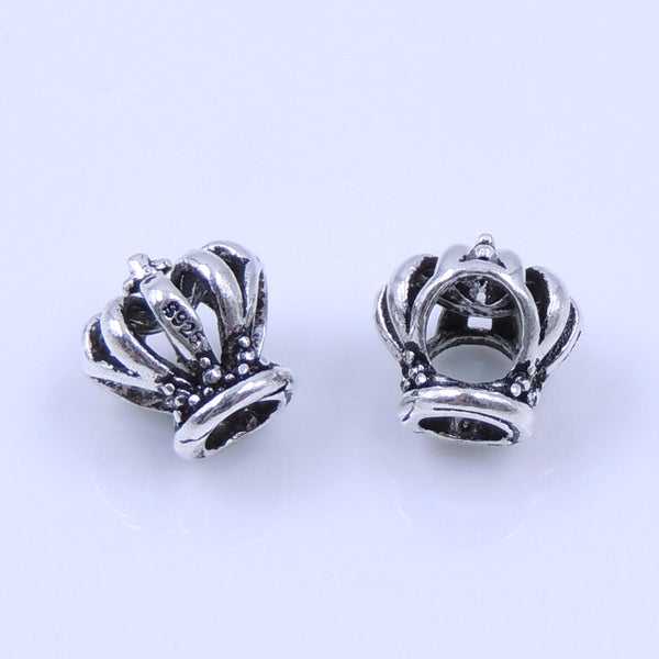 Genuine Sterling Silver Royal Crown Charms for Jewelry Making - GEM+SILVER
