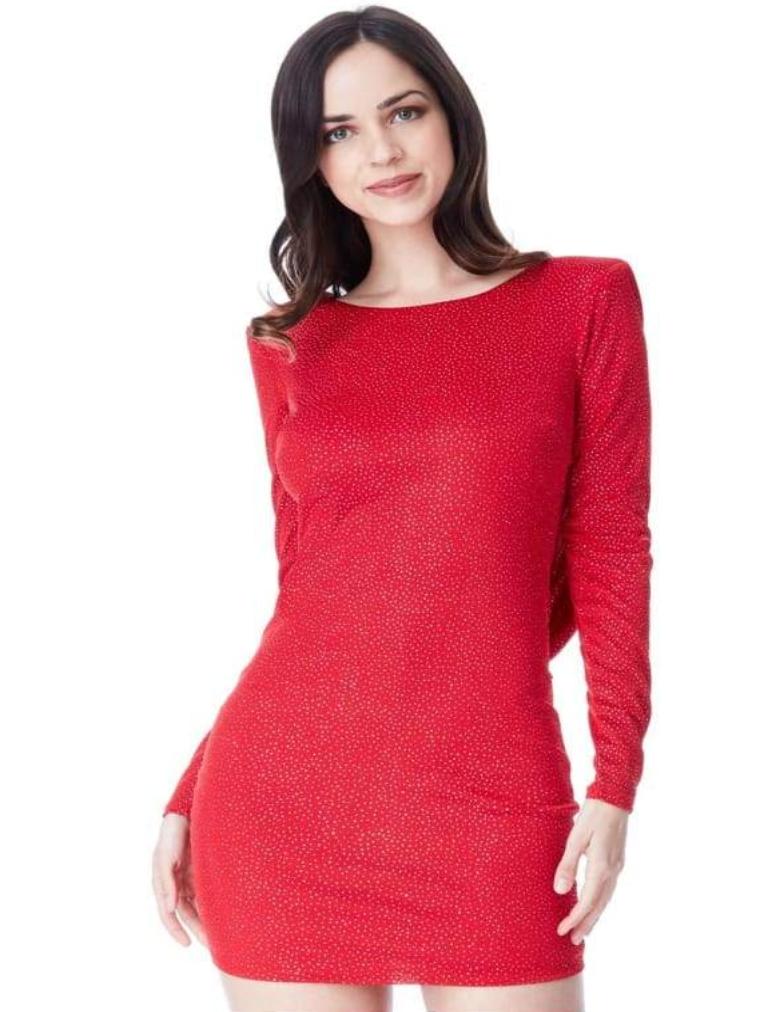 cowl back mini dress