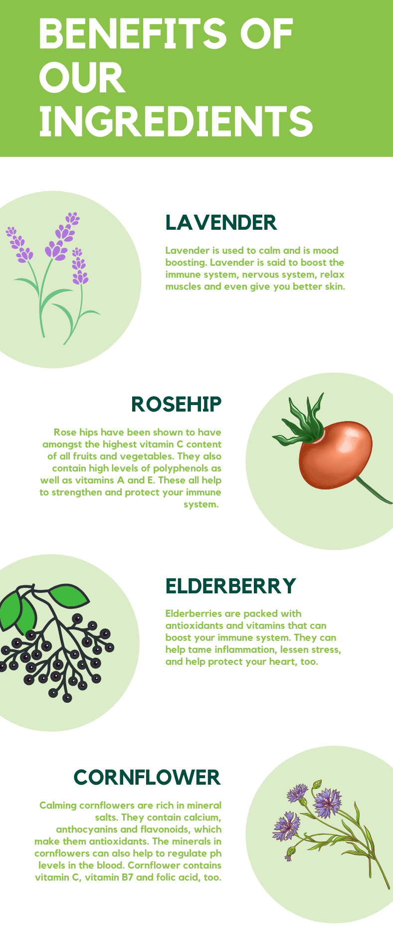 health benefits of Kind Tea - hibiscus tea - lavender tea - rosehip tea