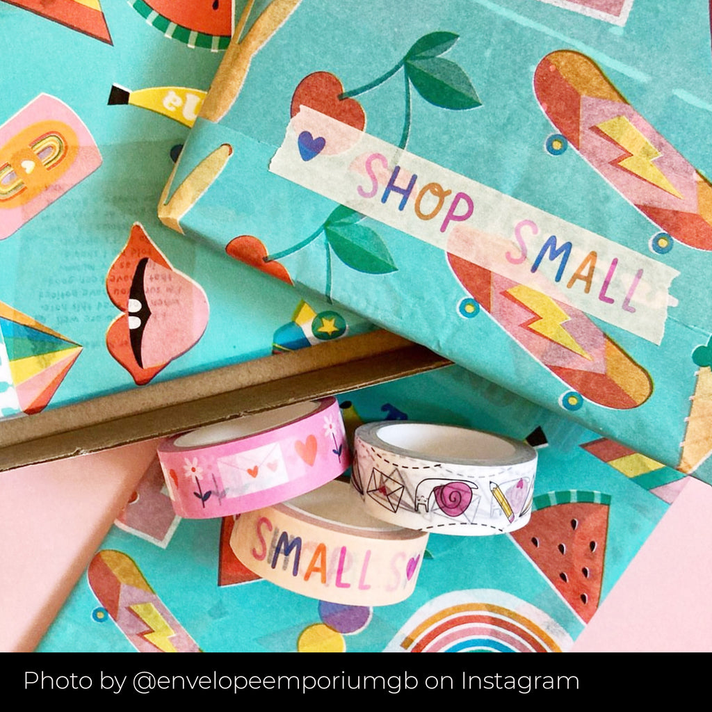Washi tape used to seal gift wrapping