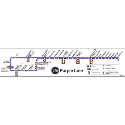 Cta Brown Line Map Chicago Transit Authority Brown Line Map Poster – Ctagifts.com