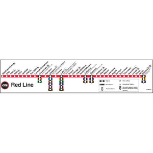 cta map red line Chicago Transit Authority Red Line Map Poster Ctagifts Com cta map red line