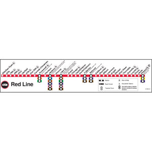 Chicago El Map Red Line Chicago Transit Authority Red Line Map Poster – CTAGifts.com